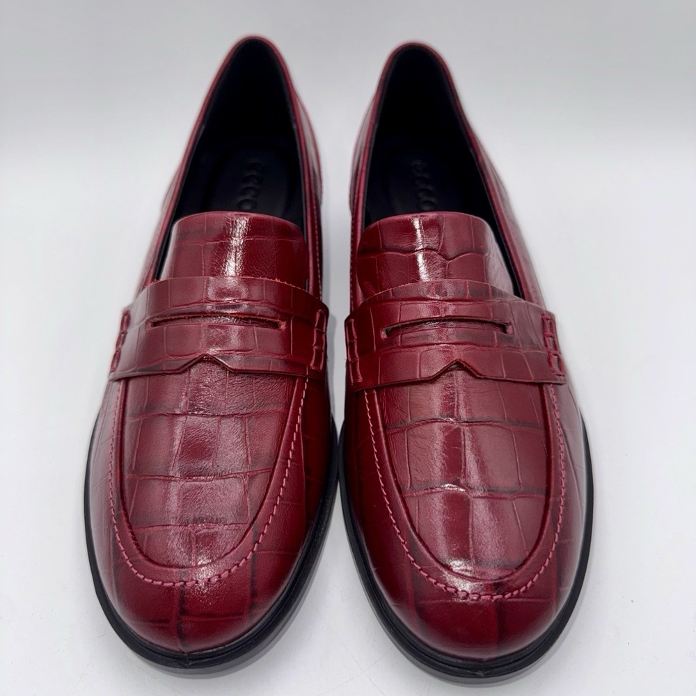 Ecco Classic 15 Penny Loafers Women's Size 8 EU 39 Brick Red Leather - Picture 11 of 16